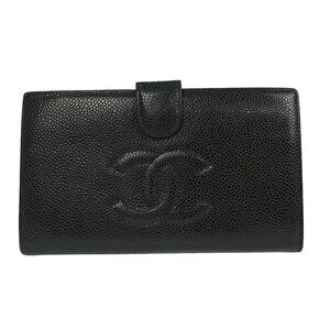 Chanel Long Wallet Black Calfskin